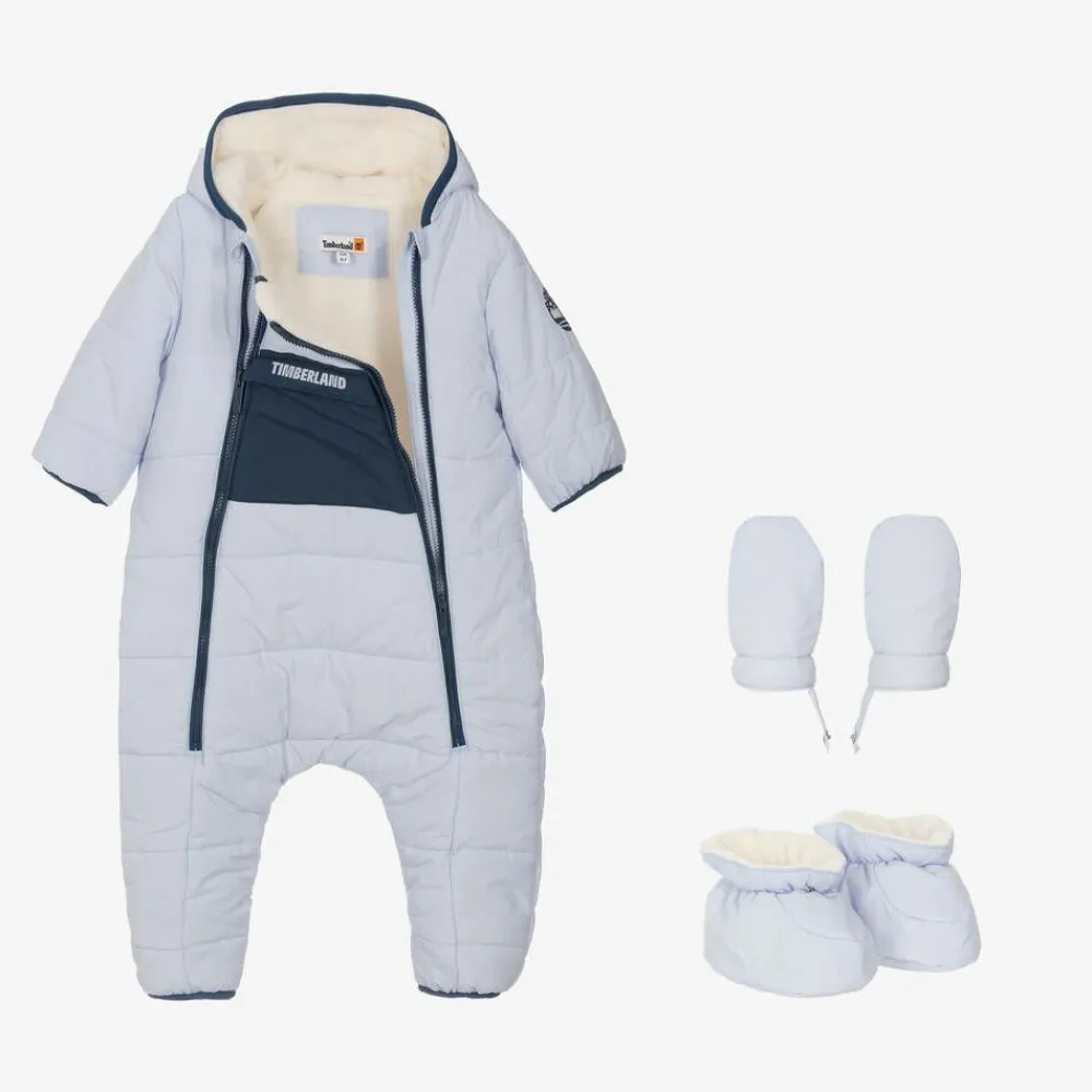 Timberland Snowwear*Baby Boys Blue Padded Snowsuit