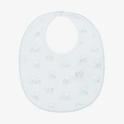 Kissy Kissy Feeding Accessories*Baby Boys Blue Pima Cotton Beary Besties Bib
