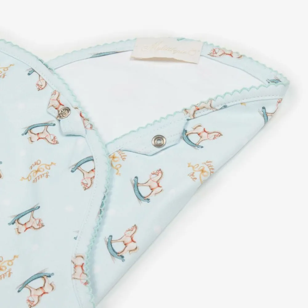 My Little Pie Feeding Accessories*Baby Boys Blue Rocking Horse Burp Cloth (59cm)
