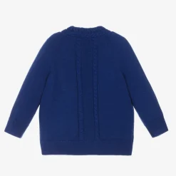 Burberry Tops*Baby Boys Blue Wool Knit Cardigan