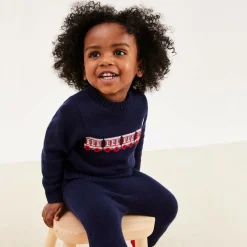 Beatrice amp; George Outfit Sets*Baby Boys Blue Wool Train Trouser Set