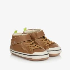 Tip Toey Joey Trainers|Trainers*Baby Boys Brown Leather High-Top Trainers