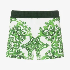 Dolce amp; Gabbana Shorts*Baby Boys Green Cotton Majolica Shorts