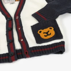 Guess Tops*Baby Boys Ivory & Blue Knit Cardigan