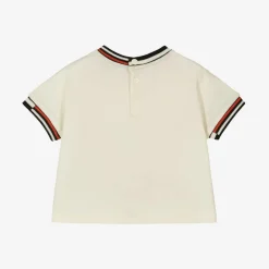 Emporio Armani Tops*Baby Boys Ivory Cotton T-Shirt