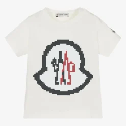 Moncler Enfant Tops*Baby Boys Ivory Cotton T-shirt