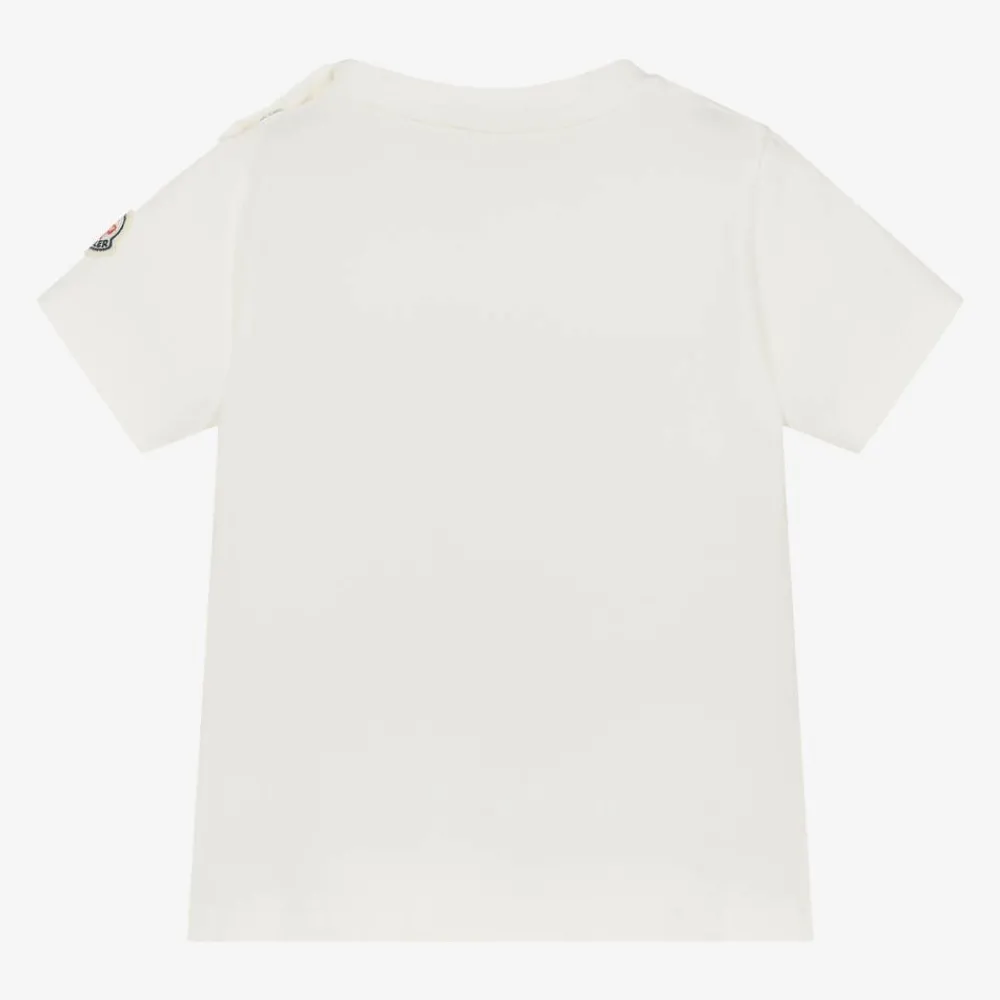 Moncler Enfant Tops*Baby Boys Ivory Cotton T-shirt