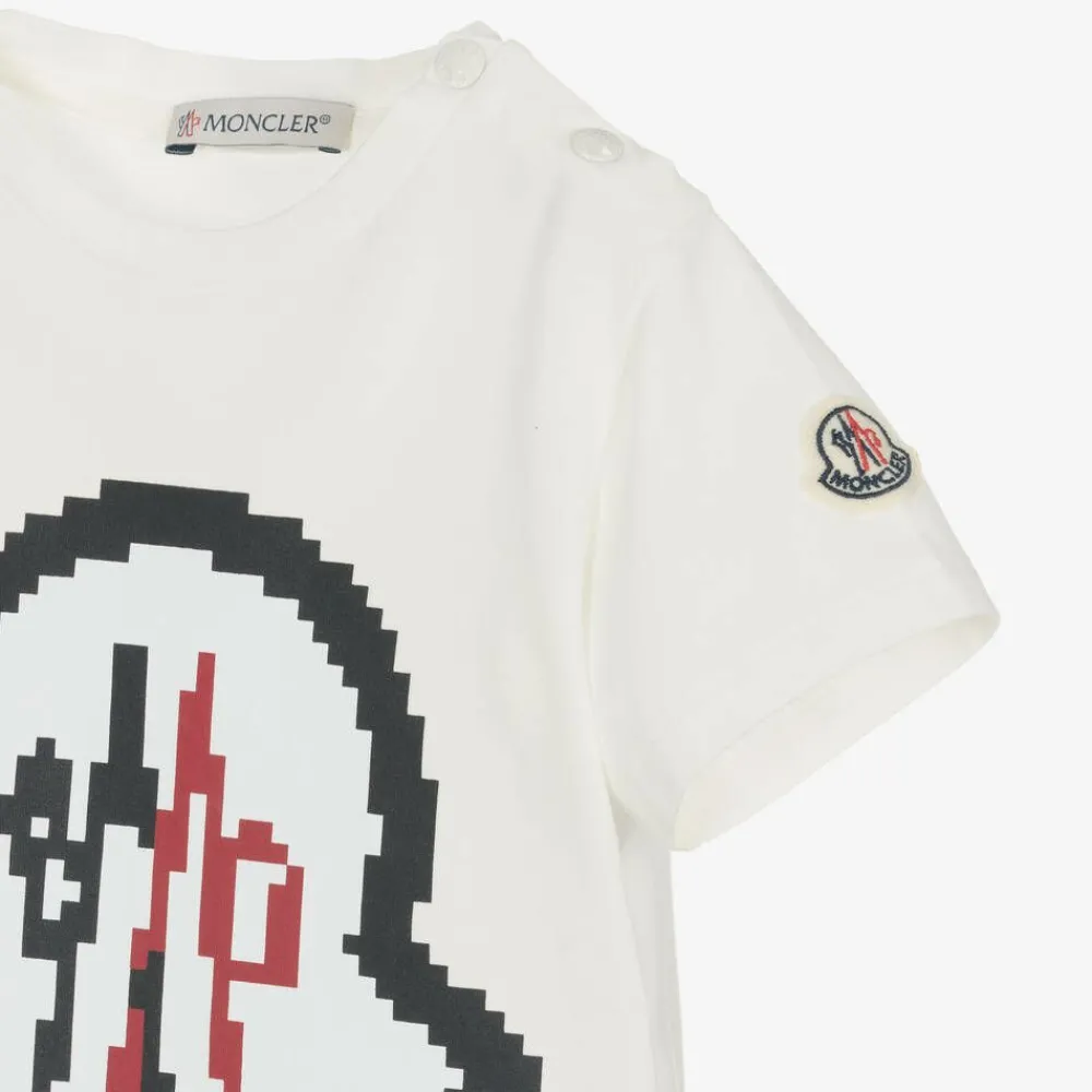 Moncler Enfant Tops*Baby Boys Ivory Cotton T-shirt