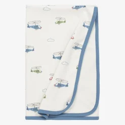 Kissy Love Gifts*Baby Boys Ivory Helicopter Rescue Blanket (71cm)