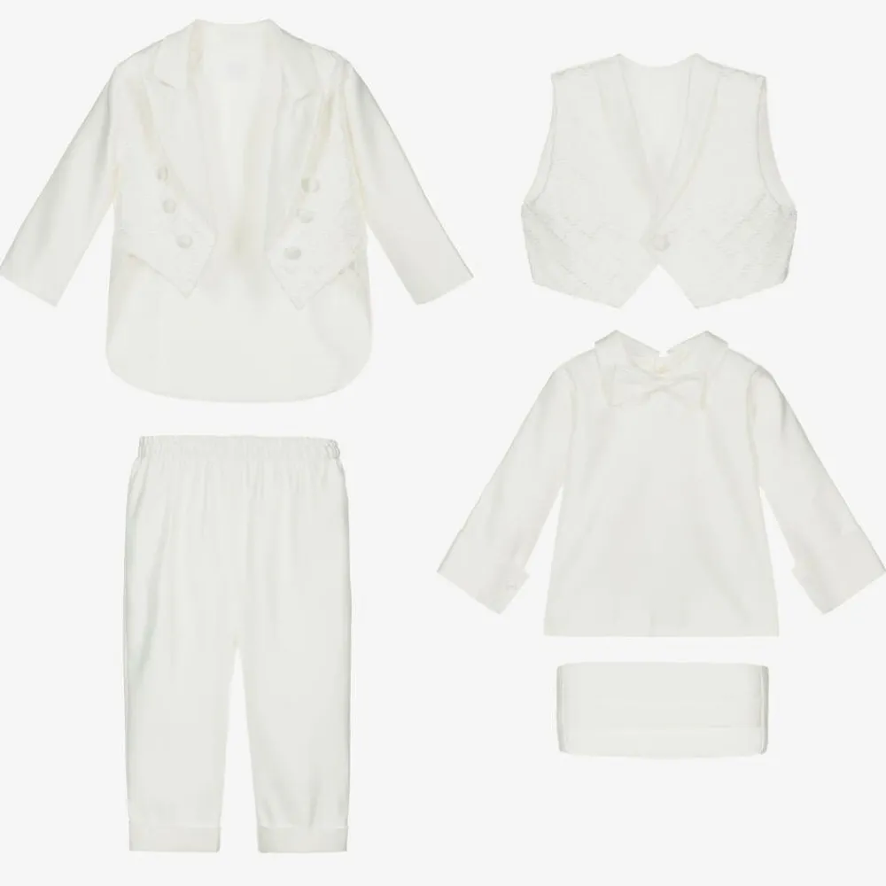 Romano Suits|Suits*Baby Boys Ivory Tuxedo Suit