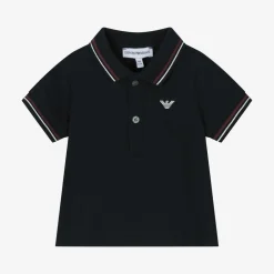 Emporio Armani Tops*Baby Boys Navy Blue Cotton Polo Shirt