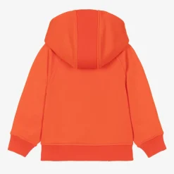 Burberry Tops*Baby Boys Orange Cotton Zip-Up Hoodie
