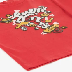 Guess Tops*Baby Boys Red Cotton Cartoon Logo Top