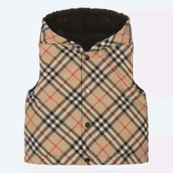 Burberry Coats & Jackets*Baby Boys Vintage Check Reversible Gilet ArchiveBeige