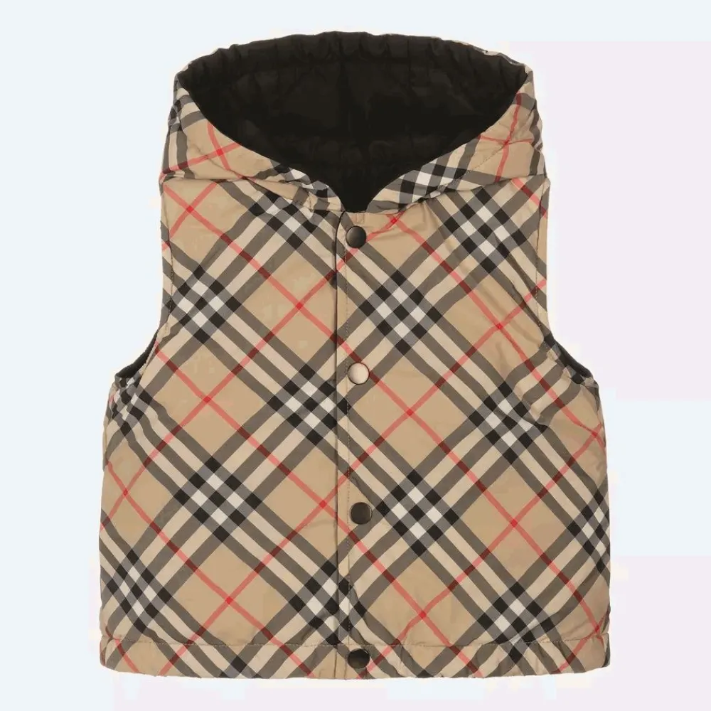Burberry Coats & Jackets*Baby Boys Vintage Check Reversible Gilet ArchiveBeige