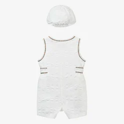 Burberry Gifts|Babysuits*Baby Boys White Cotton Babysuit Set
