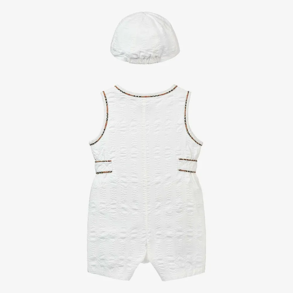 Burberry Gifts|Babysuits*Baby Boys White Cotton Babysuit Set