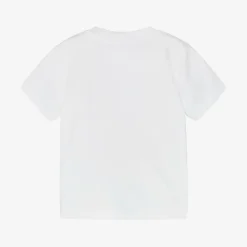 Guess Tops*Baby Boys White Cotton Bear T-Shirt