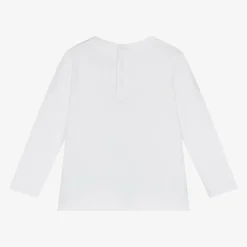 Guess Tops*Baby Boys White Cotton Cartoon Logo Top