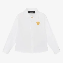 Versace Tops*Baby Boys White Cotton Medusa Shirt