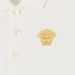 Versace Tops*Baby Boys White Cotton Polo Shirt