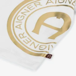 AIGNER Tops*Baby Boys White Cotton Polo Shirt