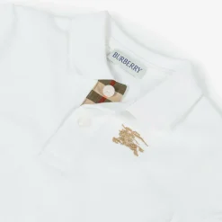 Burberry Tops*Baby Boys White Cotton Polo Shirt