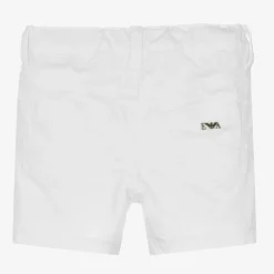 Emporio Armani Shorts*Baby Boys White Cotton Shorts