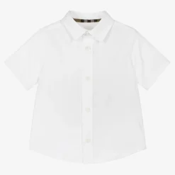 Burberry Tops*Baby Boys White Cotton Shirt