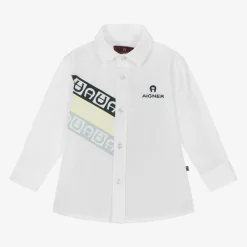 AIGNER Tops*Baby Boys White Cotton Shirt