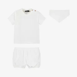 Versace Outfit Sets|Gifts*Baby Boys White Cotton Shorts Set