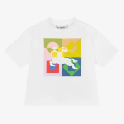 Burberry Tops*Baby Boys White EKD Cotton T-Shirt