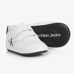 Calvin Klein Pre Walkers|Pre Walkers*Baby Boys White Leather Pre-Walkers