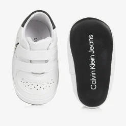 Calvin Klein Pre Walkers|Pre Walkers*Baby Boys White Leather Pre-Walkers