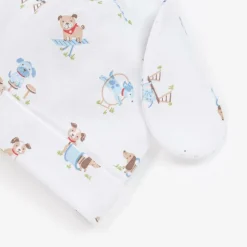 Kissy Kissy Hats|Hats*Baby Boys White Pima Cotton Playground Pups Hat