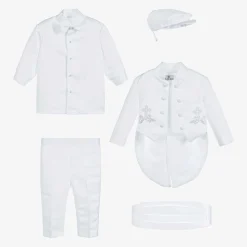 Beau KiD Outfit Sets*Baby Boys White Satin Trouser Set