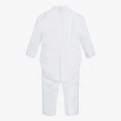 Beau KiD Outfit Sets*Baby Boys White Satin Trouser Set