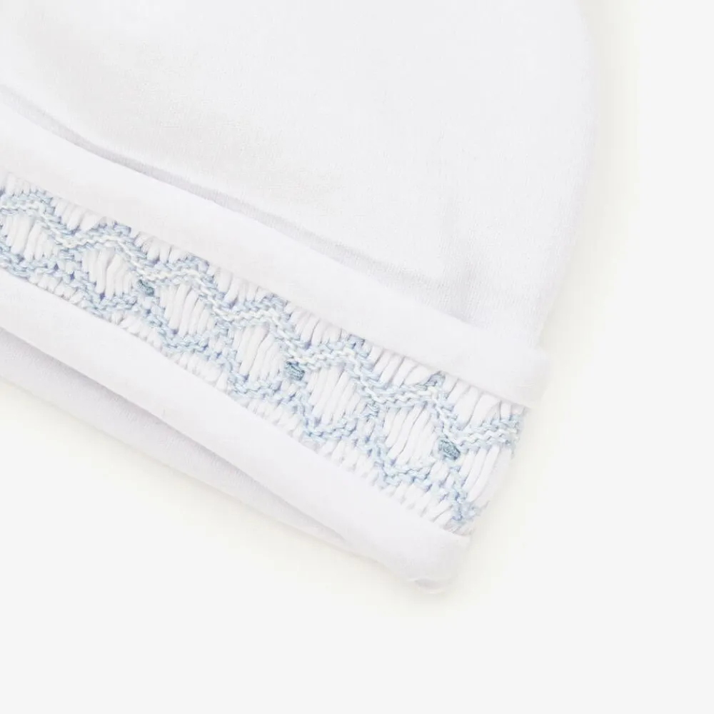 Kissy Kissy Hats|Hats*Baby Boys White Smocked Pima Cotton Hat