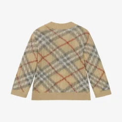 Burberry Tops*Baby Girls Beige Alpaca & Silk Cardigan PaleStoneCheck