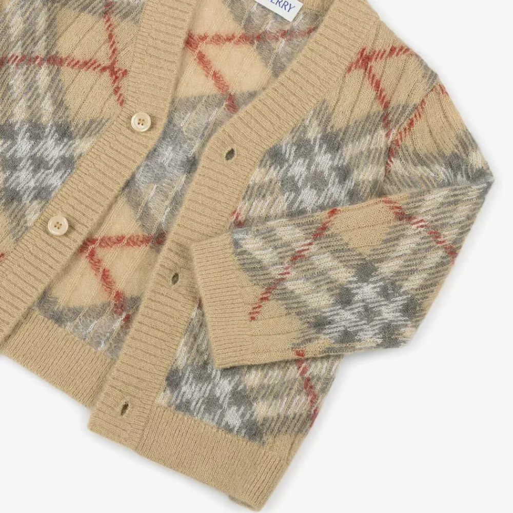 Burberry Tops*Baby Girls Beige Alpaca & Silk Cardigan PaleStoneCheck