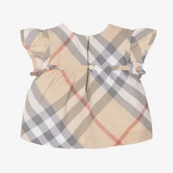 Burberry Tops*Baby Girls Beige Check Cotton Blouse
