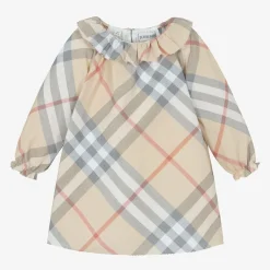 Burberry Gifts*Baby Girls Beige Check Dress PaleStone