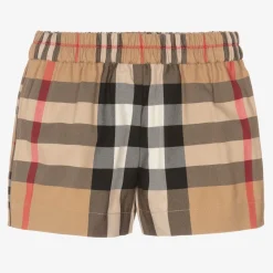 Burberry Shorts*Baby Girls Beige Check Shorts