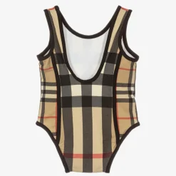 Burberry Swimwear*Baby Girls Beige Check Swimsuit