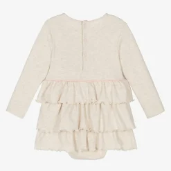 Guess Dresses*Baby Girls Beige Cotton Dress