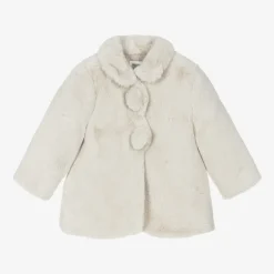 Mayoral Newborn Coats & Jackets*Baby Girls Beige Faux Fur Coat