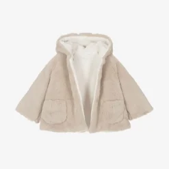 Patachou Coats & Jackets*Baby Girls Beige Faux Fur Coat