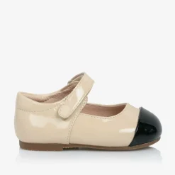 Age of Innocence Bar Shoes|Bar Shoes*Baby Girls Beige Patent Leather Shoes