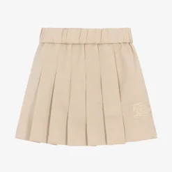 Burberry Skirts*Baby Girls Beige Twill EKD Skirt PaleStone