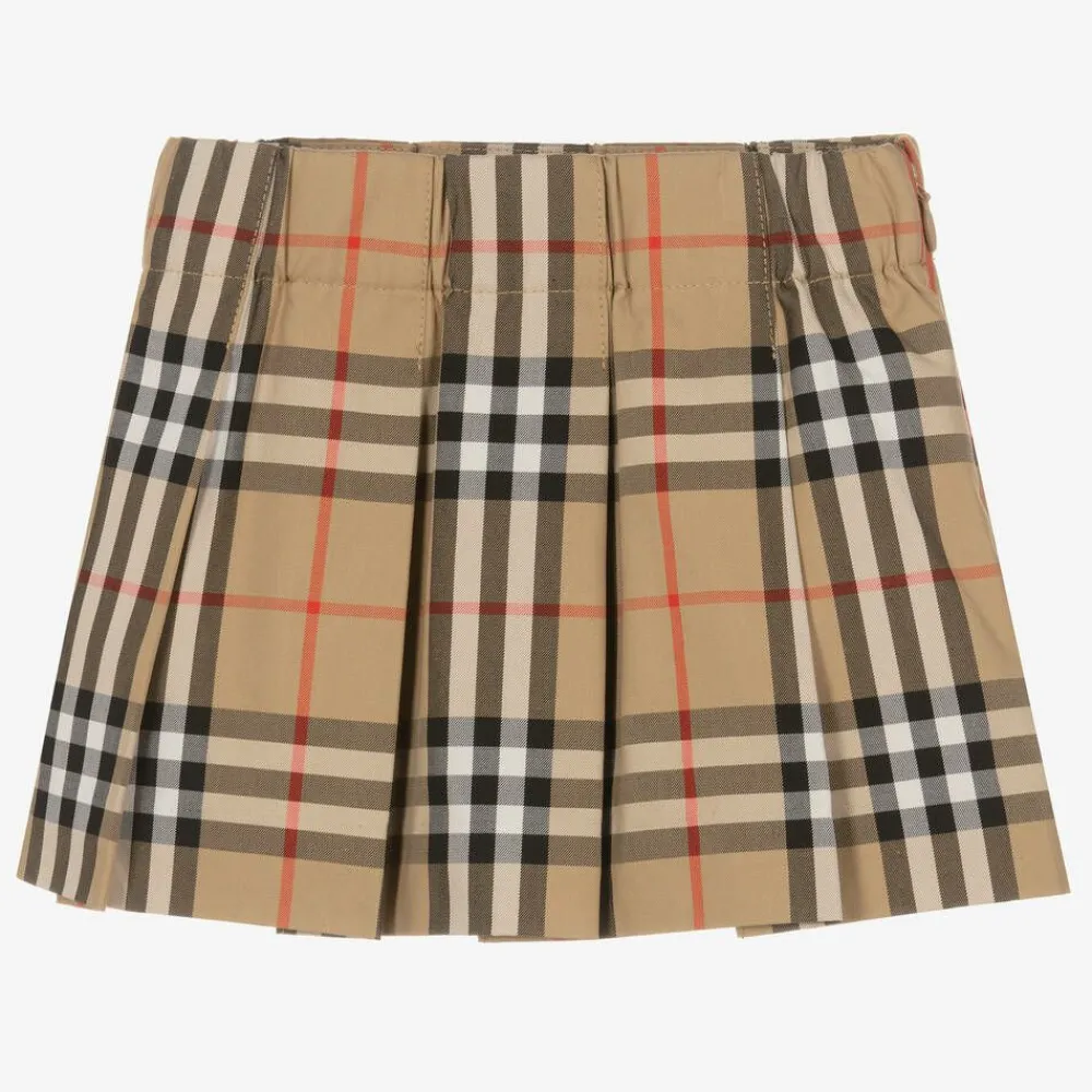 Burberry Skirts*Baby Girls Beige Vintage Check Pleated Skirt ArchiveBeige